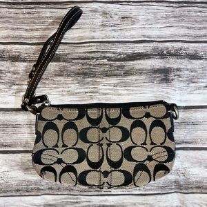 Coach Jacquard Signature Wristlet